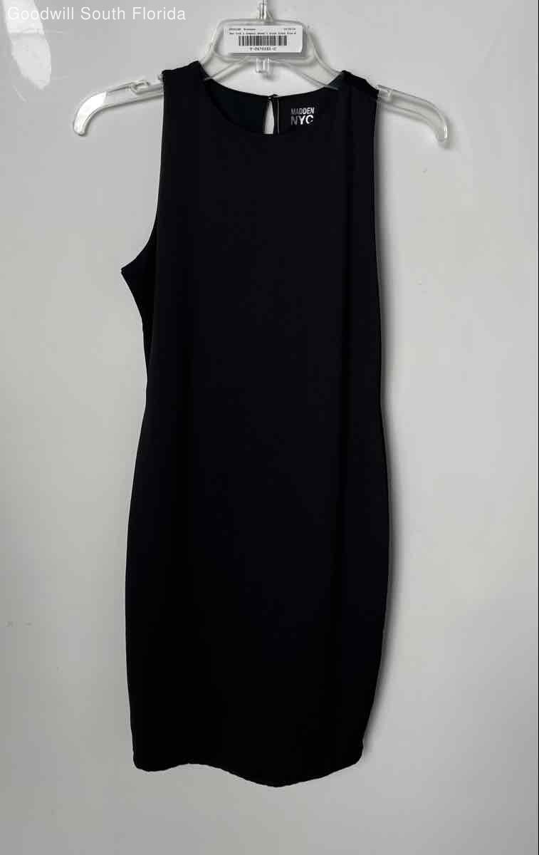 Madden NYC Womens Black Sleeveless Back Keyhole Sheath Dress Size Medium