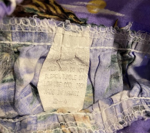 Vtg Girls Size 2-4 Two Piece Hawaiian Tank Top And Shorts Set Purple Tiki Canoes - Picture 5 of 10