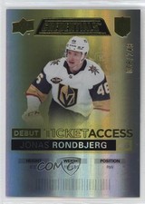 2021 Upper Deck Credentials Debut Ticket Access Yellow 8/249 Jonas Rondbjerg 2d8