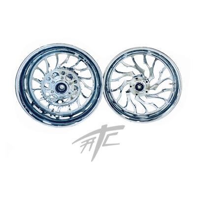 240 FAT TIRE KIT CHROME HELLIAN WHEELS CHROME STEALTH 08-20 SUZUKI