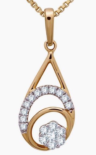 Pendentif En Or 18K Avec Diamants Naturels 0,49 Carats - Brillants Ronds G SI1 | Bijou Mariage Anniversaire