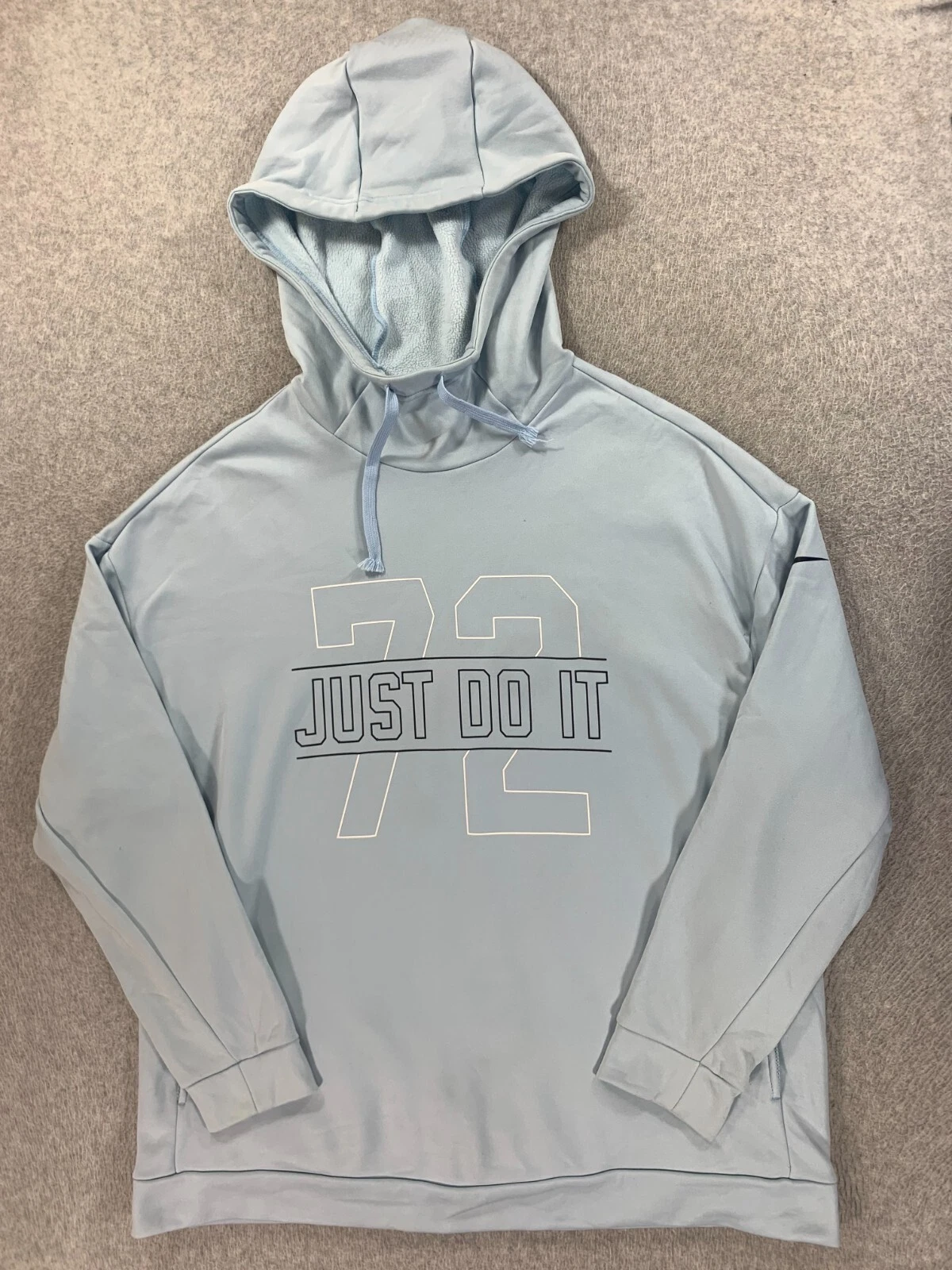 Nike Black Label Poly Blend Hoodie Sweatshirt (Women's Large) Blue