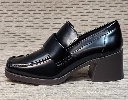 M&S Echtleder Halbschuhe mit Blockabsatz ~ Größe 5,5 ~ schwarz (UVP 55 £) - Bild 3 von 7