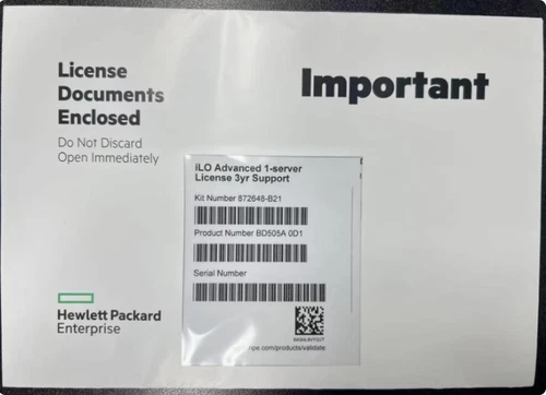 New HPE iLO Advanced G8 G9 G10 License 3yr BD505A 872648-B21 fast shipping