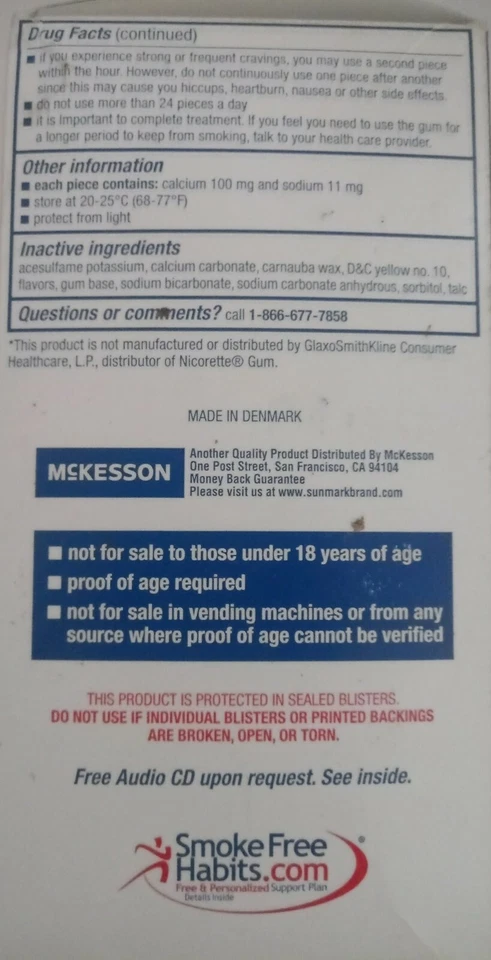 nicotine gum 4mg mint flavor stop smoking aid 110 chewing pieces per box - Image 4 of 4