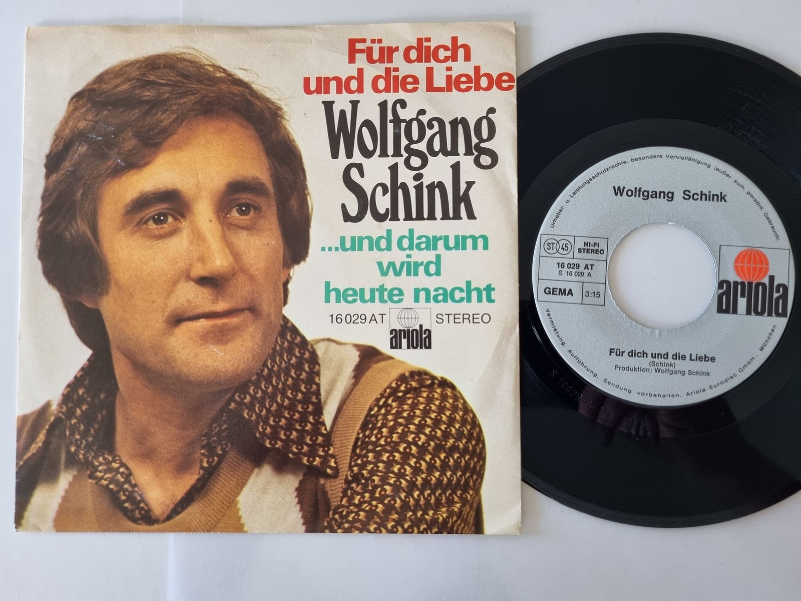 Wolfgang Schink - Für dich und die Liebe 7'' Vinyl Germany