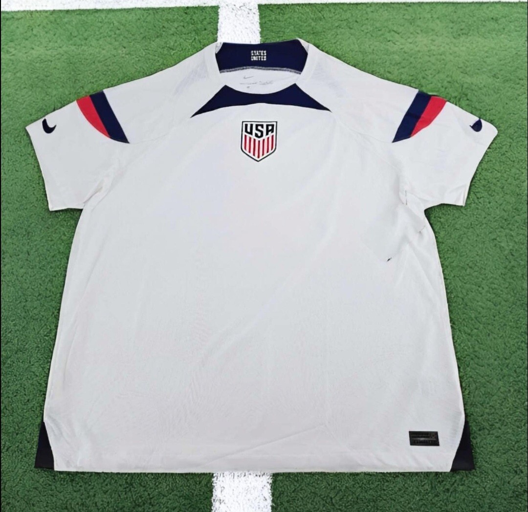 Nike Vapor Match USA 22/23 Home Soccer Jersey Mens XXL 2XL Active Top White NEW