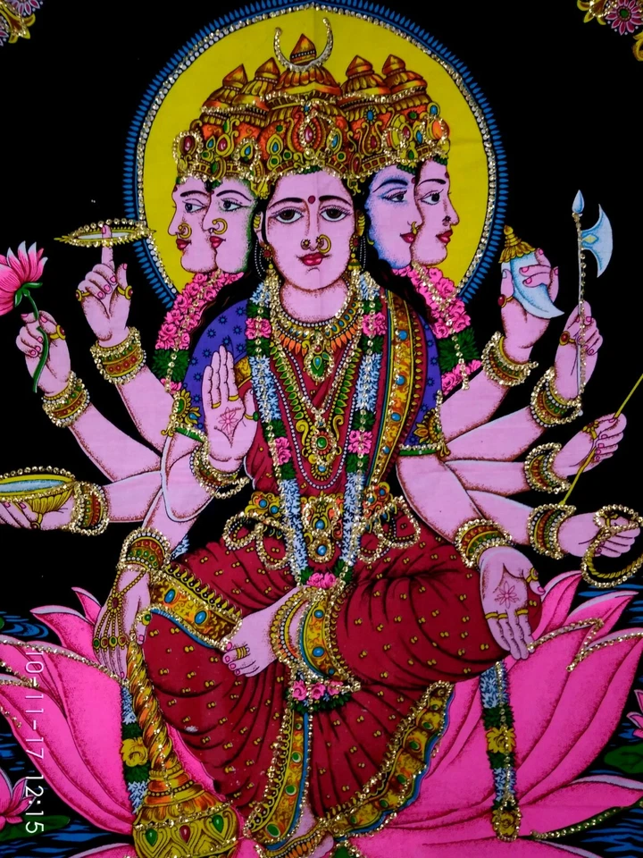 Indian Goddess Poster God Room Hindu Religious Hippy Wall hanging Tapestry Throw - Image 3 of 3