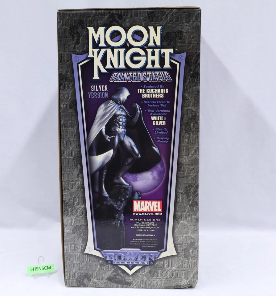 月亮骑士银版漫威漫画2006年Bowen Designs 18英寸绘画雕像 — 第 3/4 张图片