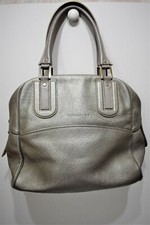 Longchamp, Sac à main " COSMOS " GM, en cuir grainé argenté