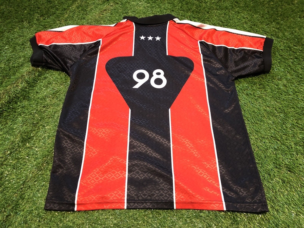 Vintage 1998 Pearl Jam World Tour Football Soccer Red Jersey Mens