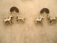 Vittorio vtg nos gold/silver tone Noah's Ark animal earrings