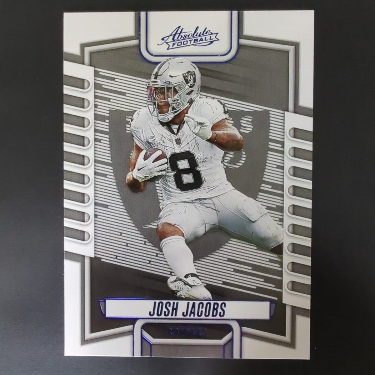 Josh Jacobs 2023 Panini Absolute #52 Blue Foil Parallel LVR Raiders