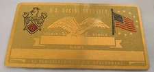 Knights of Pythias US Social Security Metal Card Tag NOS VTG Perma Products​