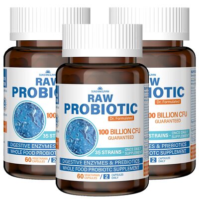 Raw Probiotics for Women & Men - 100 Billion CFU 35 Strains Organic Prebiotic...