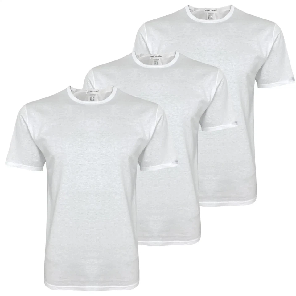 3 maglie t-shirts girocollo da uomo mezza manica cotone Pierre Cardin Barcellona - Immagine 2 di 4