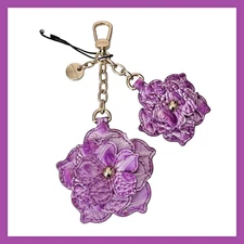 Brahmin Tassel Flower Duo Lilac Essence Melbourne Bag Charm MSRP $125 NWT