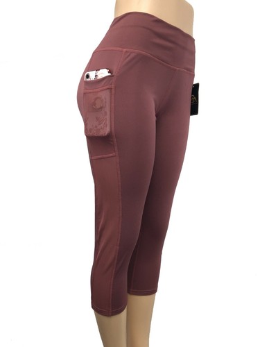 Women YOGA Workout Gym Sport Pants Leggings Capri Black Mesh w Pockets #2910 - 第 18/29 張圖片