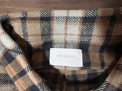 Aime Leon Dore ALD Brown Plaid Cotton Overshirt Size XL Aime Leon Dore ALD Brown Plaid Cotton Overshirt Size XL