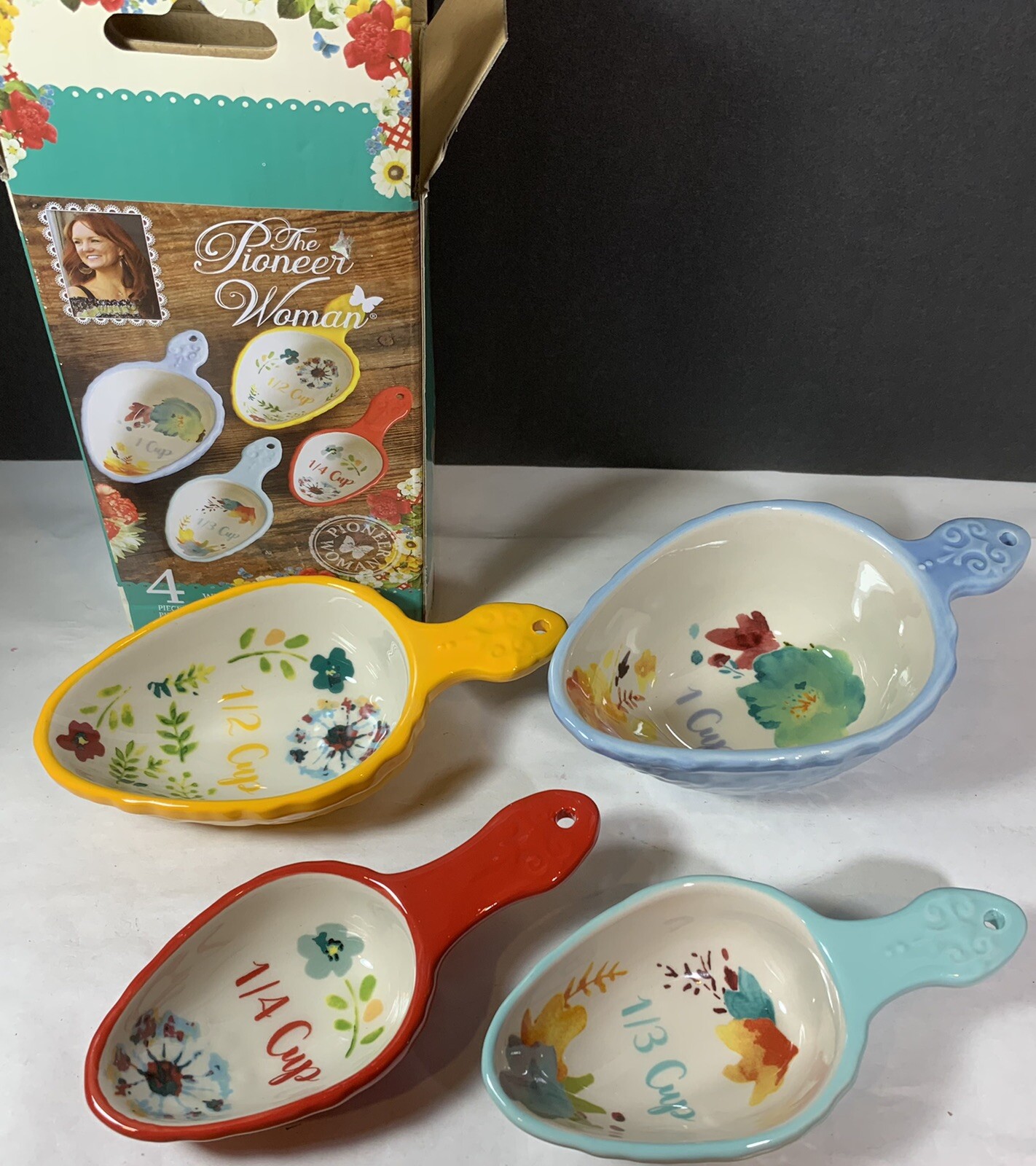 Pioneer Woman Willow Floral Ceramic Measuring Spoons