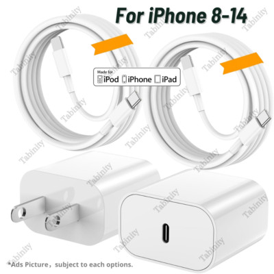 For iPhone 14/13/12/11 Pro Max/iPad PD Fast Charge Cable 20W USB-C Power Adapter