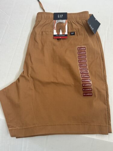 GAP SHORTS PULL ON NWT NEW BROWN SUGAR MENS DRAWSTRING ELASTIC WAIST XL