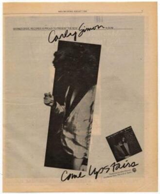 Carly Simon LP/advert 1980 RS-XCVB