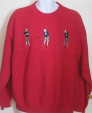 Sutter & Grant mens sz L Large red Golf sweater 100% Cotton USA Made j27