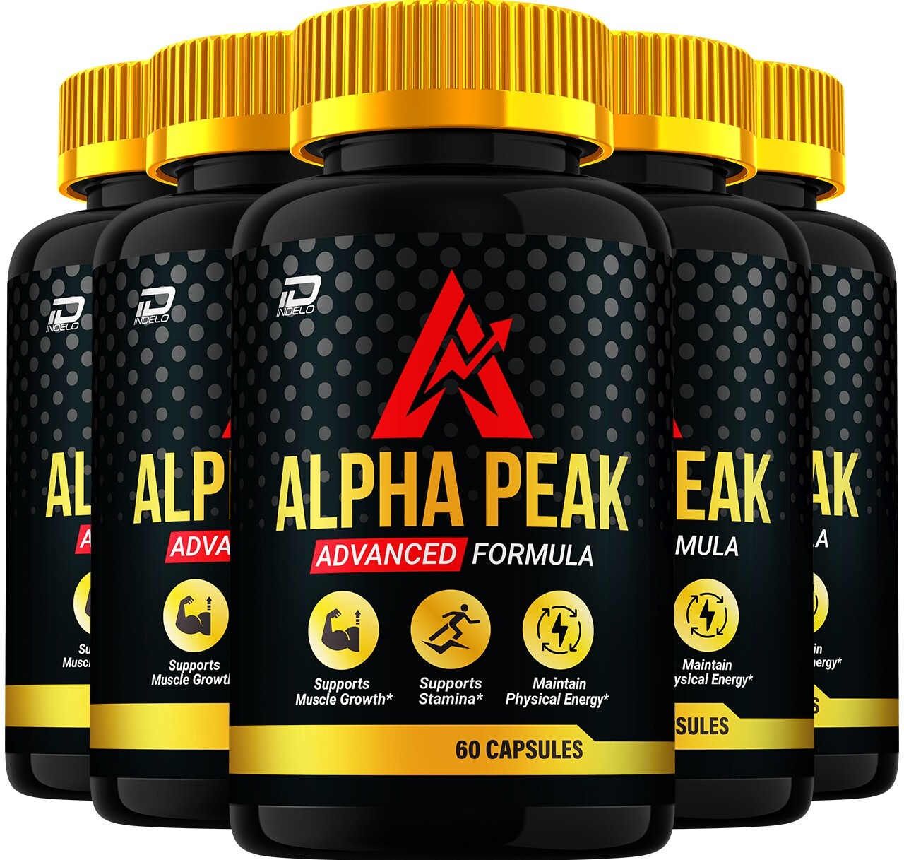 (5 Pack) Alpha Peak for Men Capsules-AlphaPeak Vitamin Complex, All Natural