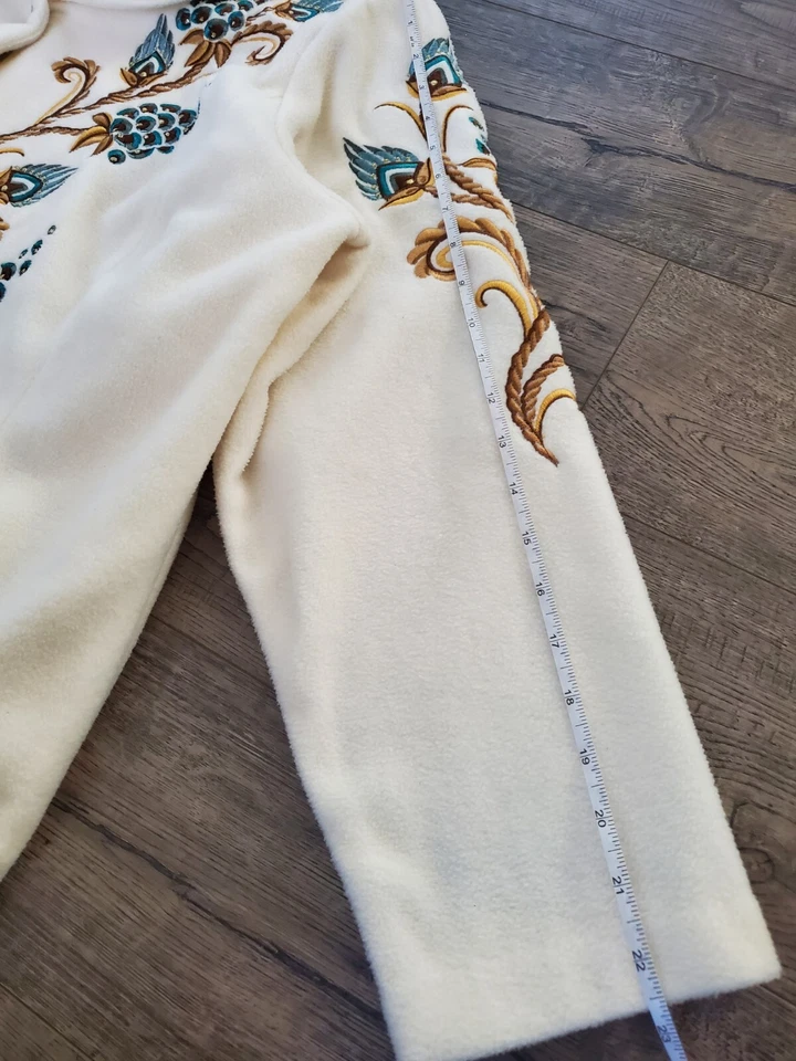 Кардиган женский Bob Mackie Artsy на пуговицах с подкладкой флисовый войлок вышитый 1X - Изображение 4 из 4