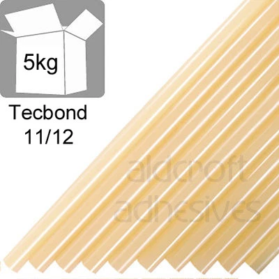 POWER ADHESIVES LTD TECBOND 11/12 Hot Melt 12mm, 5kg Dark Amber Packaging Glue Sticks