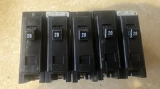 (5) Eaton Cutler Hammer BAB1020 Bolt-on Circuit Breakers 1P 20A Quicklag Take ou