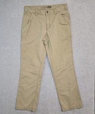 Carhartt Pants Mens 32x32 Khaki Rugged Flex Relaxed Fit Canvas Workwear