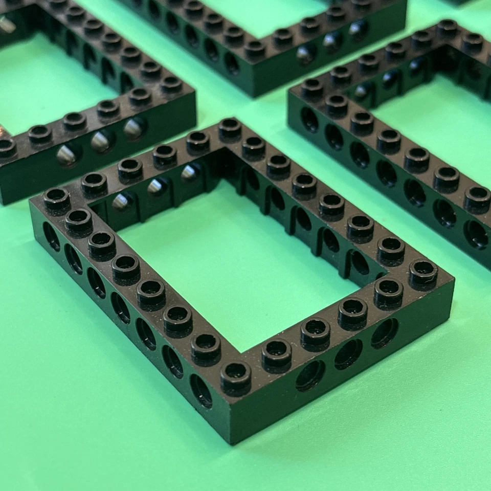 Lego Technic Brick 6x8 Open Center Black Beam Frame 32532 Lot Of 20 - Image 2 of 3