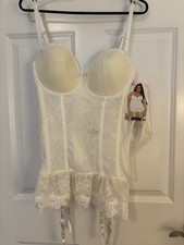 Seven Til Midnight Eyelash Lace Bustier  Adult Women Lingerie Set  Sz 1X / 2 X