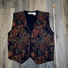 Vintage Norm Thompson 90% Wool 10% Rayon Blend  Vest Made in Italy Size M FLAWS