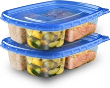 Ziploc Divided Rectangle Food Storage Meal Prep Containers - 2 Count