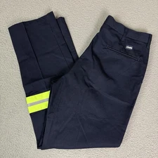 Cintas Work Pants Mens 34 Blue Reflective High Visibility Strap Hivis Uniform