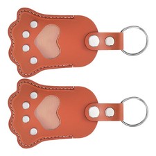 2 Pcs Pet Memorial Keychain Dog Hair Storage Container Lightweight PU
