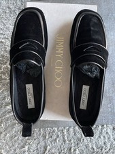 Jimmy Choo Men's Shoes Black & Silver Sloane Loafers Size EU44 UK10