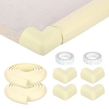 2Pcs 6.5ft x 1.4" Edge Corner Protector with 4 Corners Protectors, Beige