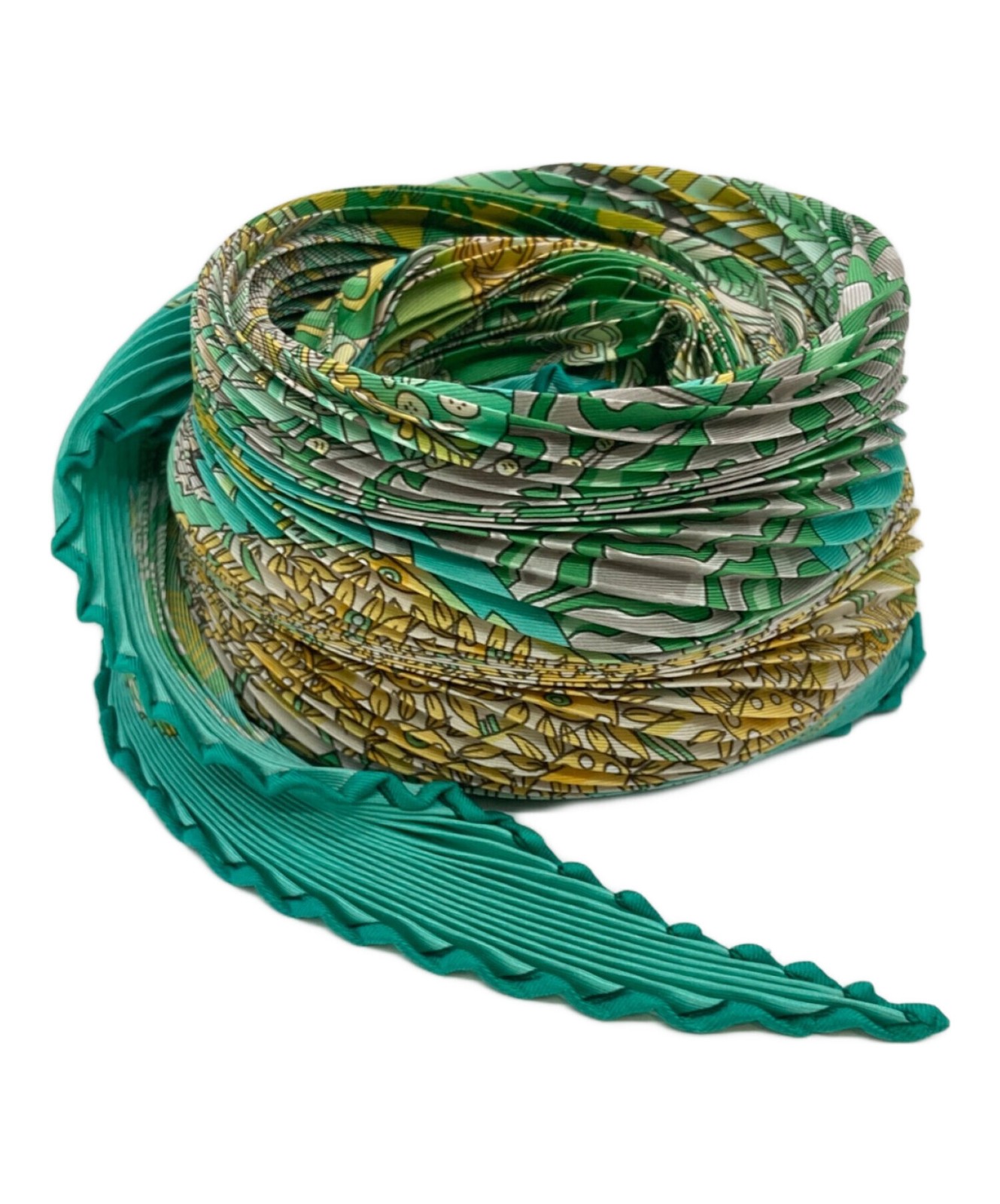 Hermes Scarf Silk Pleated Green A Journey Through the World's Fabrics From Japan thumbnail 21