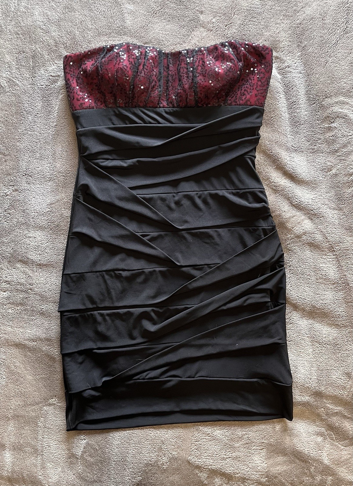 RUBY ROX Strapless Bodycon Layer Mini Black Cockt… - image 7