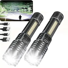 990000000 Lumen Super Bright LED Flashlight Rechargeable Tactical LED Work Light