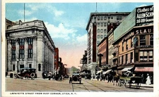 Lafayette Street from Busy Corner, Utica, New York Postcard c1915