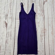 Forever 21 Dark Purple Sleeveless Plunge V Bodycon Party Cocktail Dress S