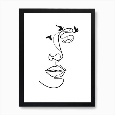 Another Day To Fly Line Kunstdruck gerahmt Wandbild Poster Leinwanddruck Bild