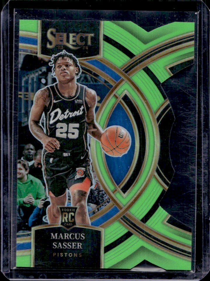 2023-24 Select Marcus Sasser RC Neon Green Prizms Die Cut Premier #7/75