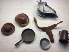 Vintage Marx Johnny West Accessories Lot Guns Belt Holsters Hats and more.