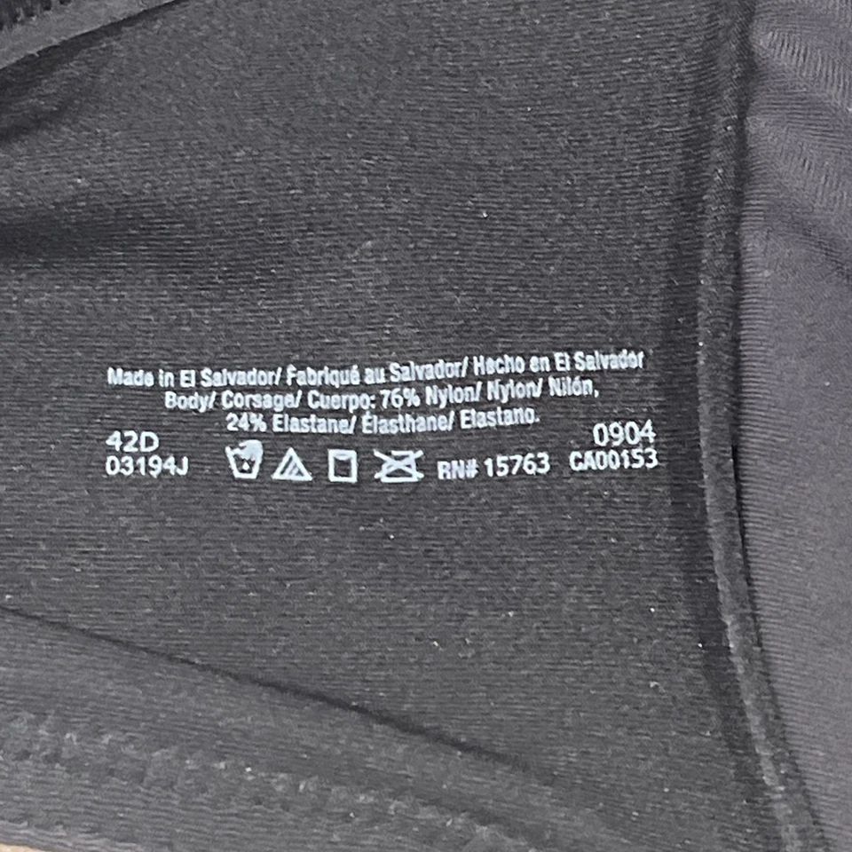 NUEVO CON ETIQUETAS 42D Lilyette Bali LY0904 Lily Fit Onyx Negro NUEVO $42 Foto 3 de 4